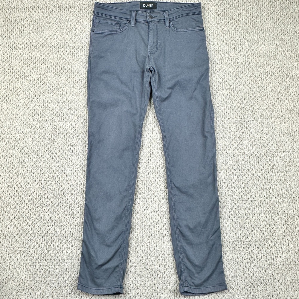 Duer Pants Mens 33x32 Gray N2X No Sweat Relaxed Slim Fit Performance Flex Jeans